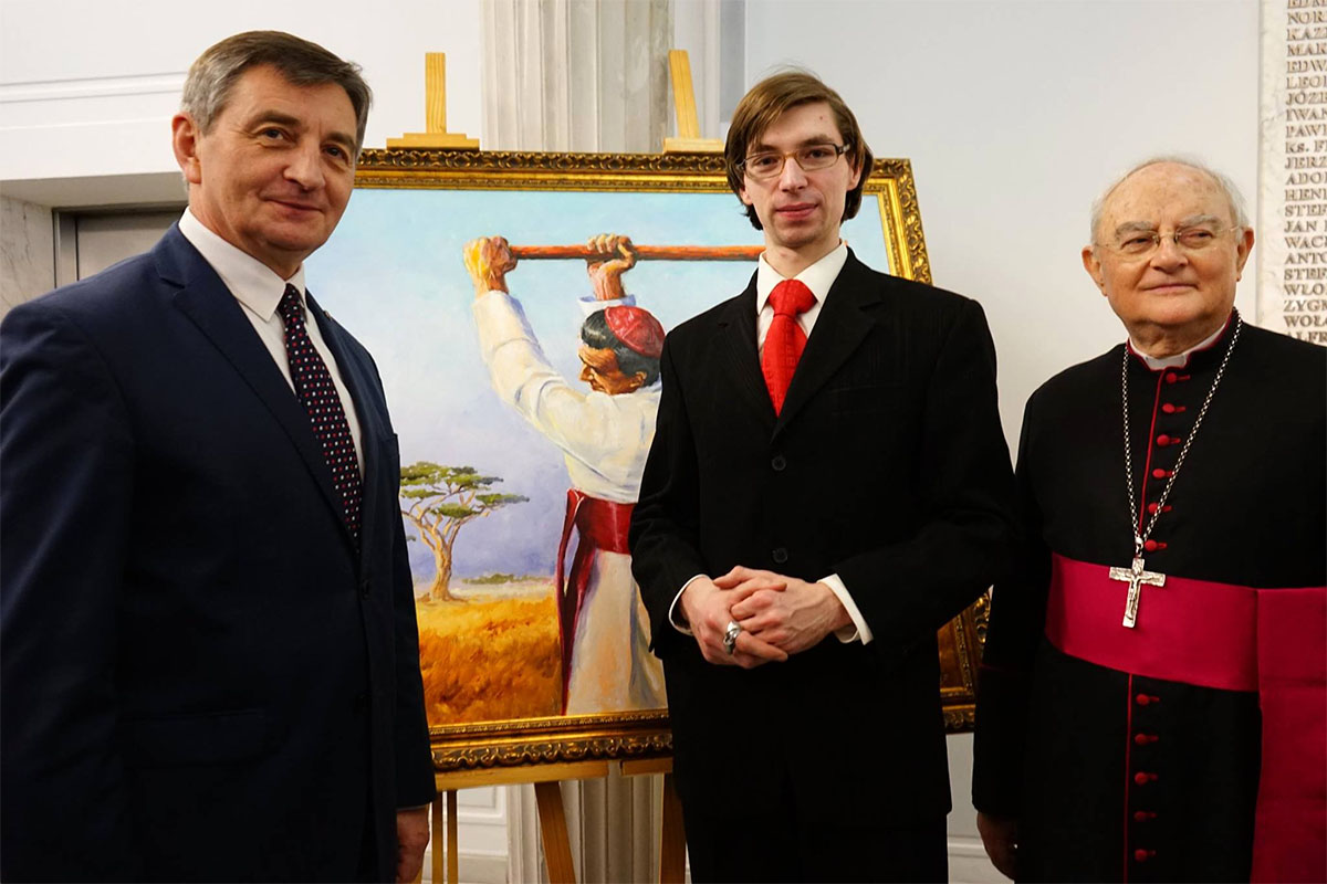 Prezentacja pracy związanej z kardynałem Adamem Kozłowieckim w Sejmie RP, 2018.